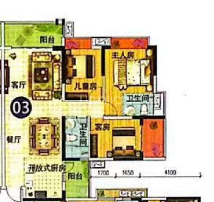 景峰家园3室2厅2卫户型图