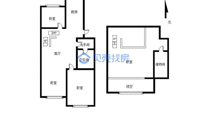 ：松城家园 3室 78万 首付无要求-户型图
