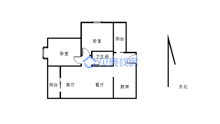 鑫悦 2室2厅交通便利 小区环境干净舒适 适合居住-户型图