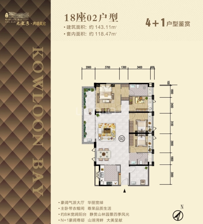 绿茵九龙湾--建面 143.11m²