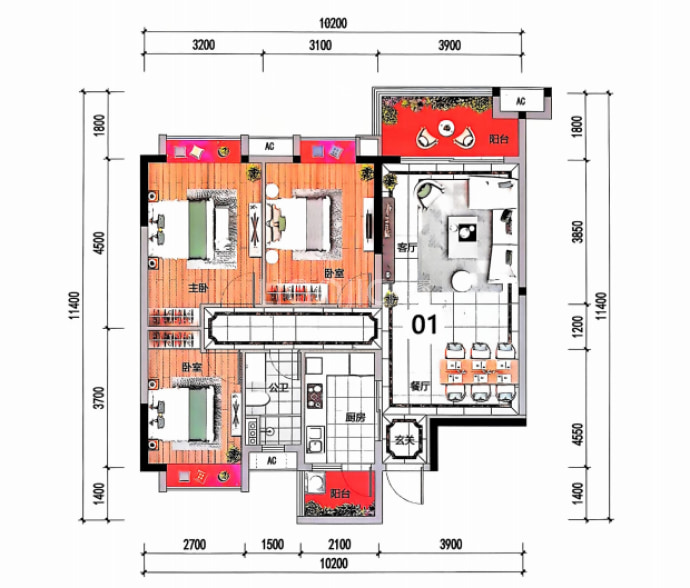 华逸大厦--建面 108.69m²