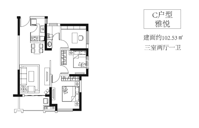 明发阅江悦府三期--建面 102.53m²