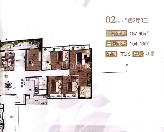 碧海湾金沙1号--建面 187.96m²