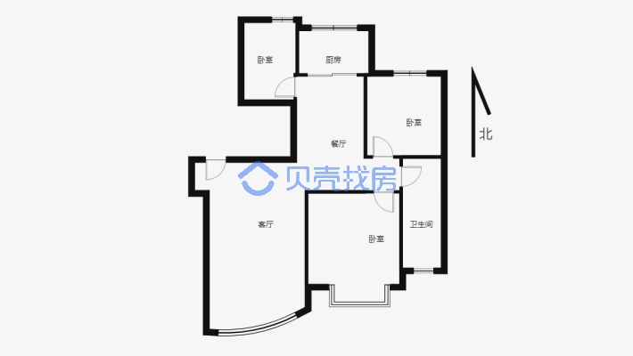 上海城三室经典户型，精装修拎包入住-户型图
