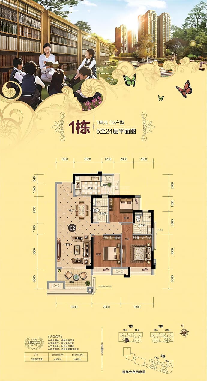 华英城明月湾--建面 101.31m²