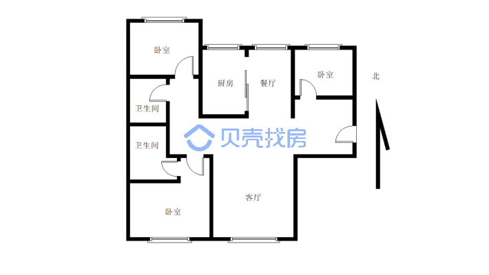 万达华城C区   精装修 明厅三室 有钥匙-户型图