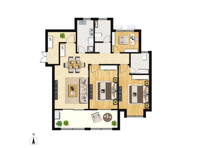 如皋星雨华府--建面 131.02m²