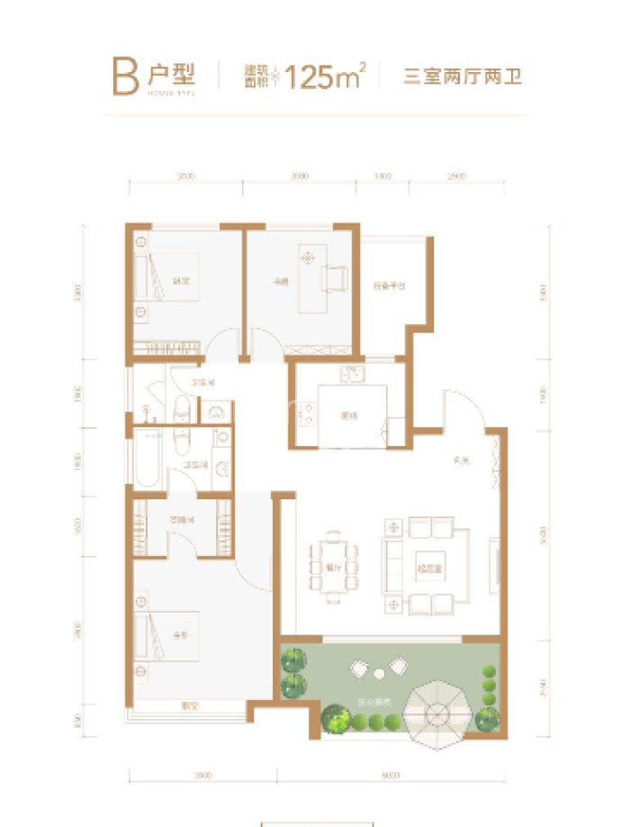 鹏渤天著玖璋台--建面 125m²