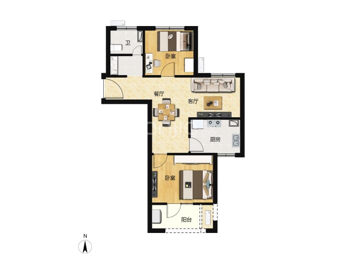 长投航空路壹号--建面 82.57m²