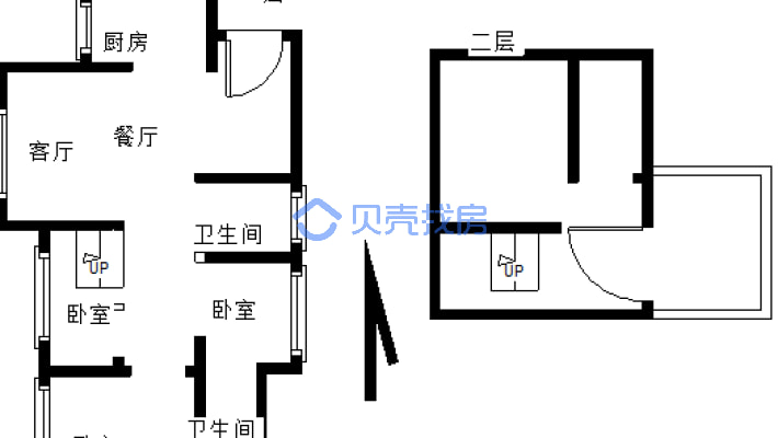 上江北都市风景 顶楼跃层带露台花园 带车位出售-户型图