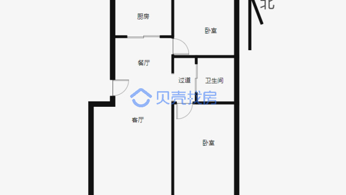 丽景江山 2室1厅 南 北-户型图