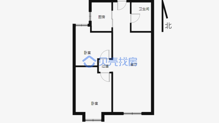中海天悦府2室2厅精装出售，拎包入住-户型图