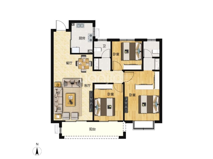 皇家一里--建面 115m²