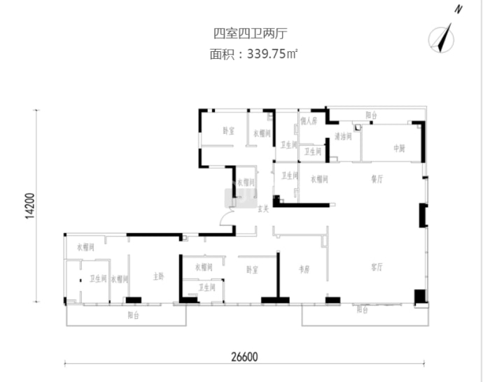 枫丹隐秀--建面 339.75m²