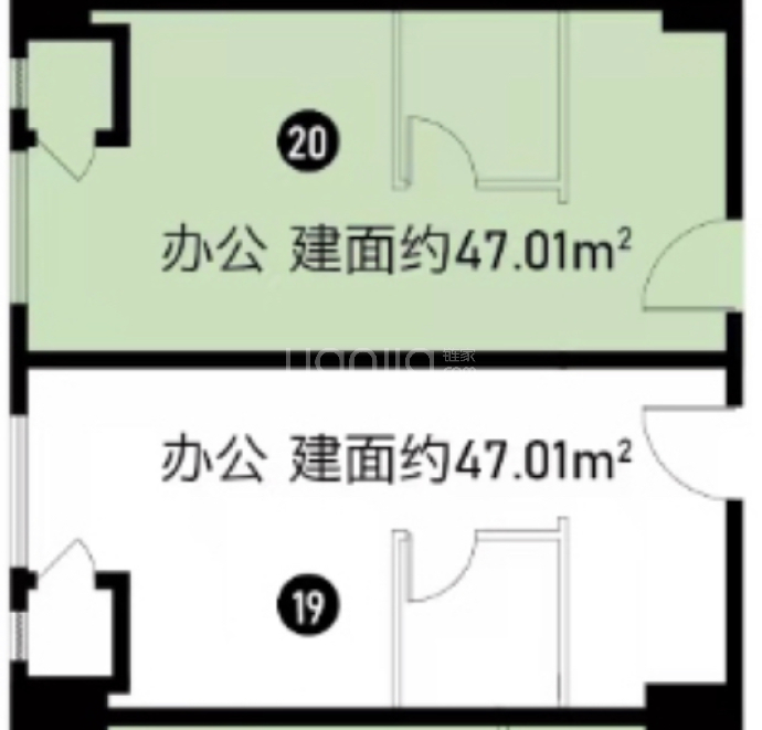 林达英冠乐创城--建面 47.01m²