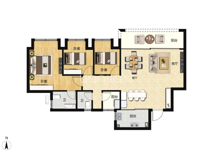 绿城春风晴翠--建面 99m²