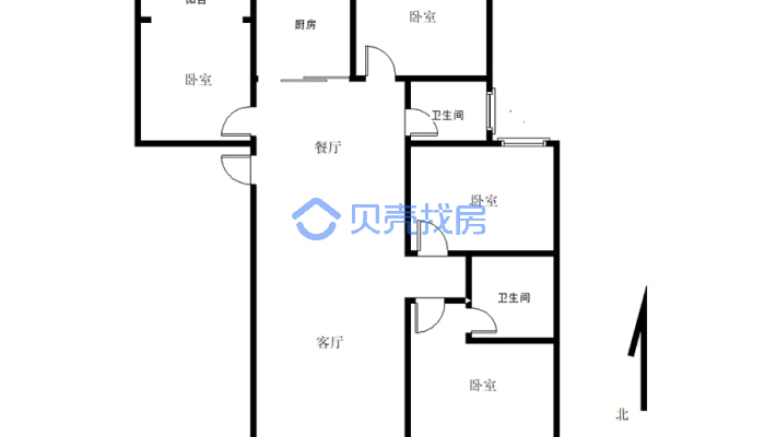 东城国际好楼层四室二厅双卫164平方有证满五住宅-户型图