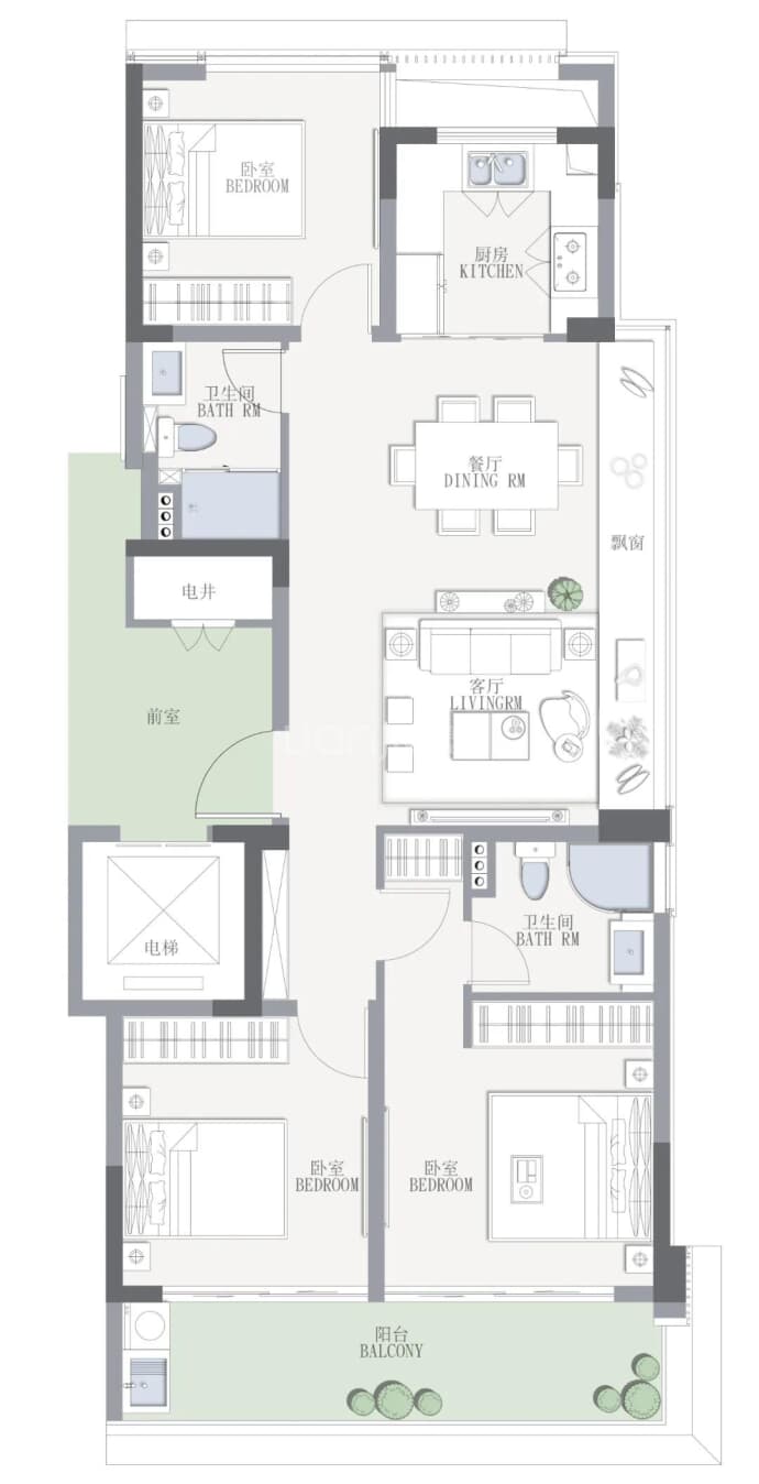 湖滨壹号·雍璟墅--建面 110m²