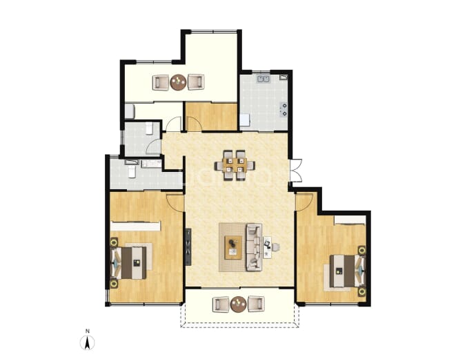 兰溪书院4室2厅2卫户型图