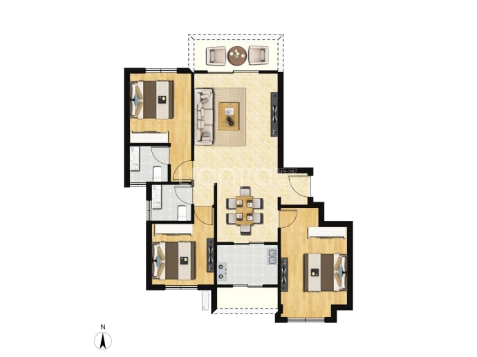 九都世纪山庄--建面 107m²