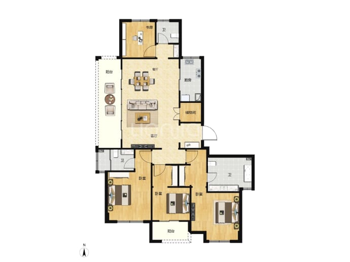 绿城·春江明月--建面 170m²