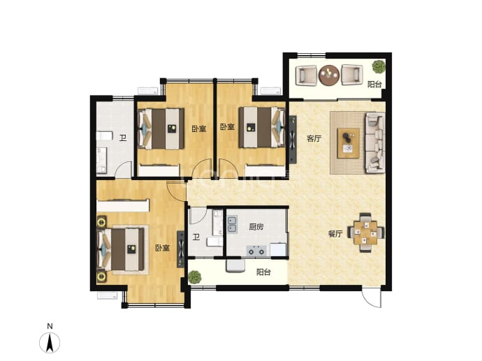 宁铁叠彩佳园--建面 116.27m²