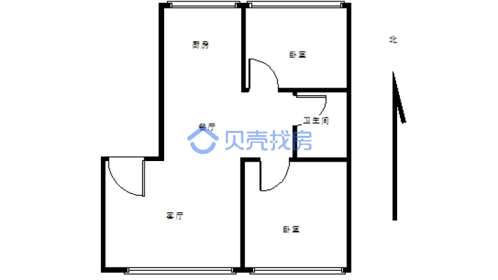 科海明珠 2室1厅 南 北-户型图