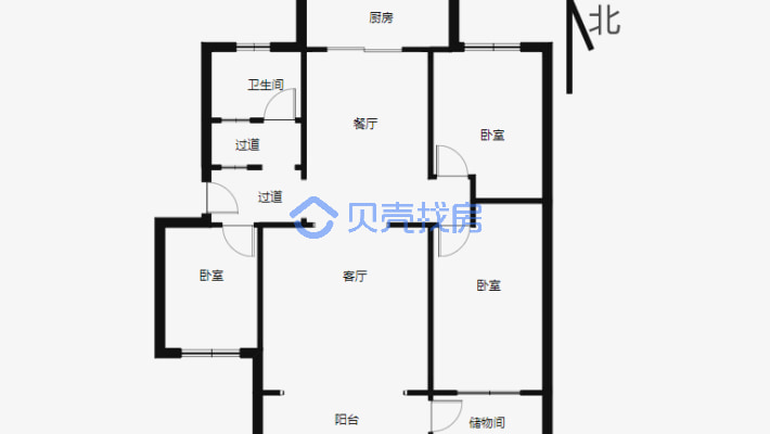 北京路新装婚房，用的都是好材料，没住过，采光充足-户型图