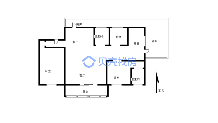 丽雅江宸大平层4房带露天平台，电梯入户，-户型图