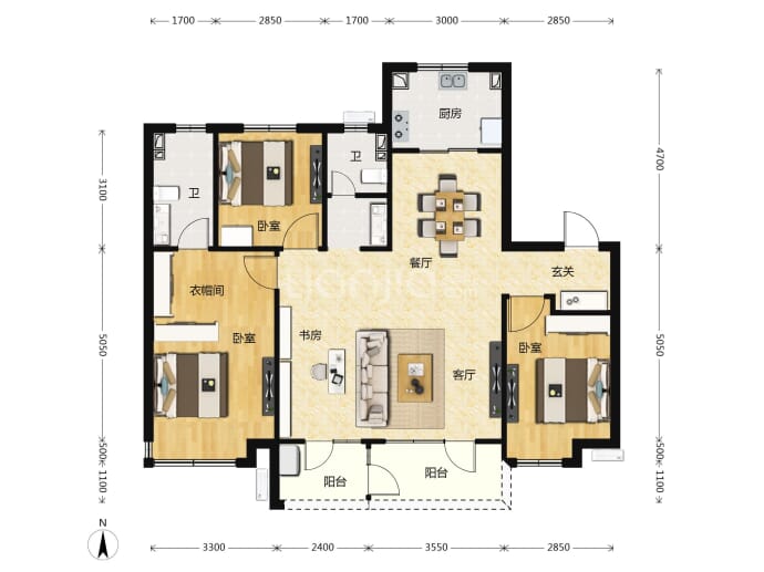 保利和唐悦色--建面 131m²