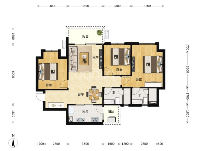 合能枫丹新悦--建面 96m²