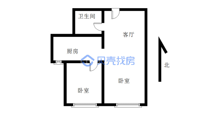 电梯中间层 低总价 两居室 看房随时-户型图