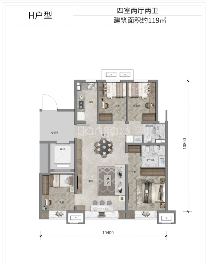 熙悦晴翠--建面 119m²