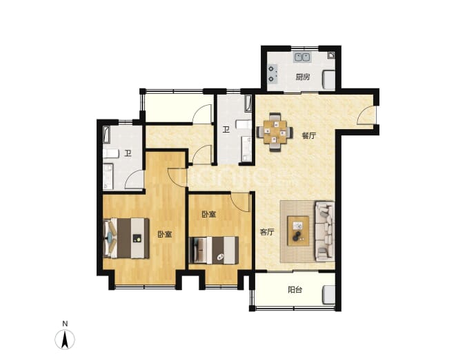 信园蓝庭--建面 105m²