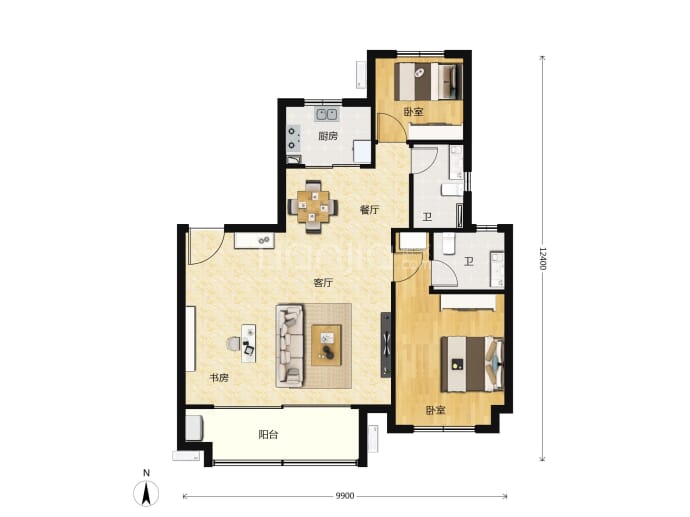 龙记·观湖--建面 109m²