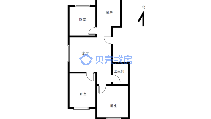 明室明厅 ，边户全明户型.不临街，高楼层。-户型图