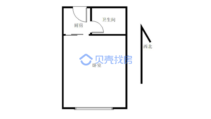 河东青年公社 电梯一房 水电气三通-户型图