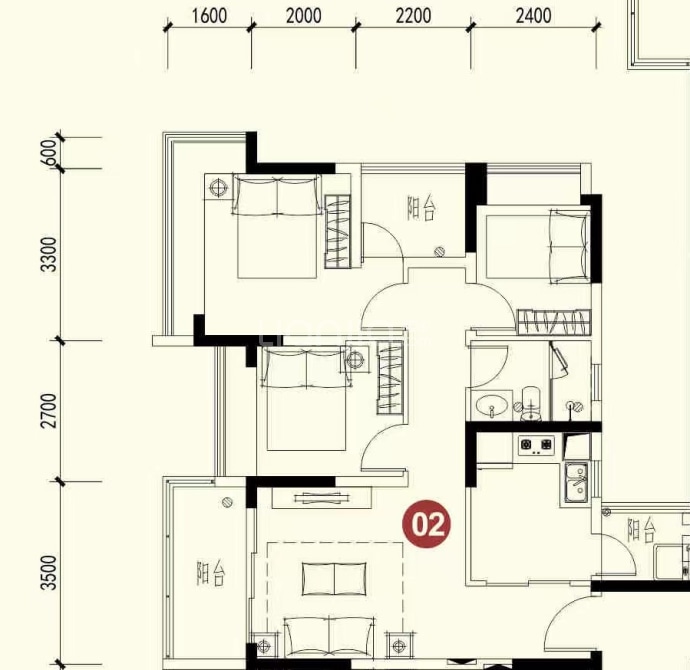 万福花园--建面 83.5m²