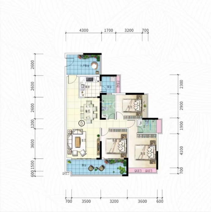 蟠龙湾--建面 128.85m²