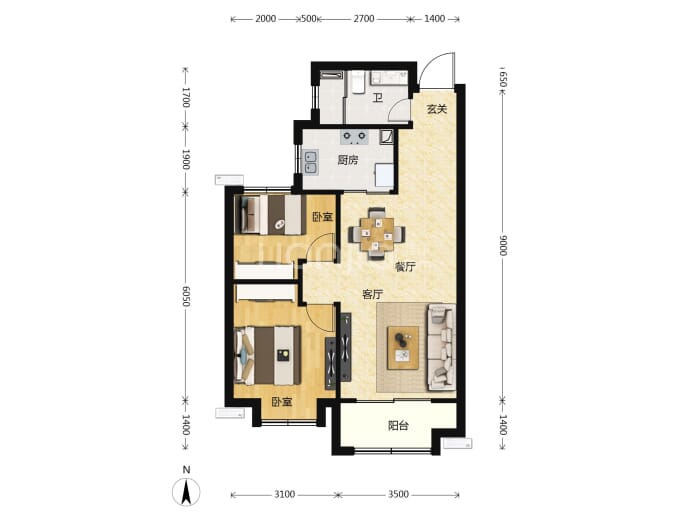 保利大都汇--建面 78m²