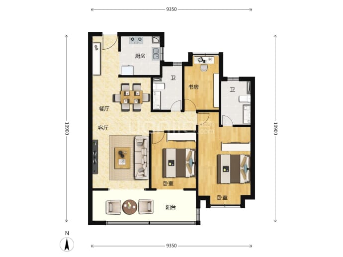 招商雍珑府--建面 95m²