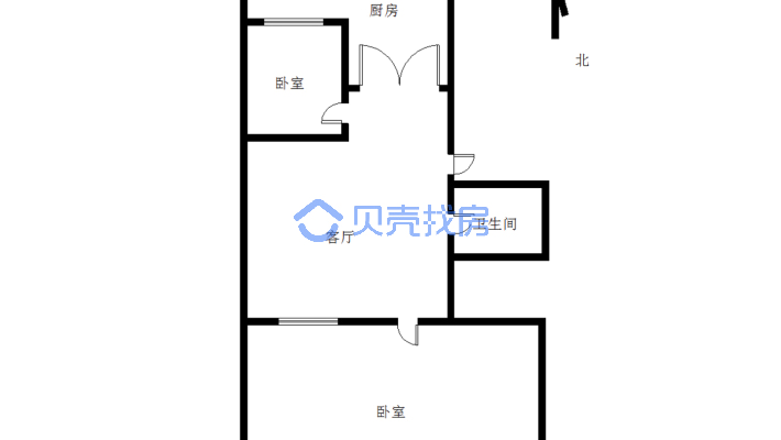 松山五小  两室 5楼 随时看房-户型图