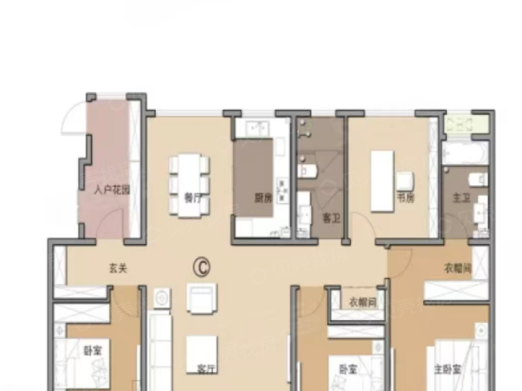 城市印象4室2厅2卫户型图