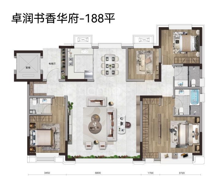 卓润书香华府--建面 188m²