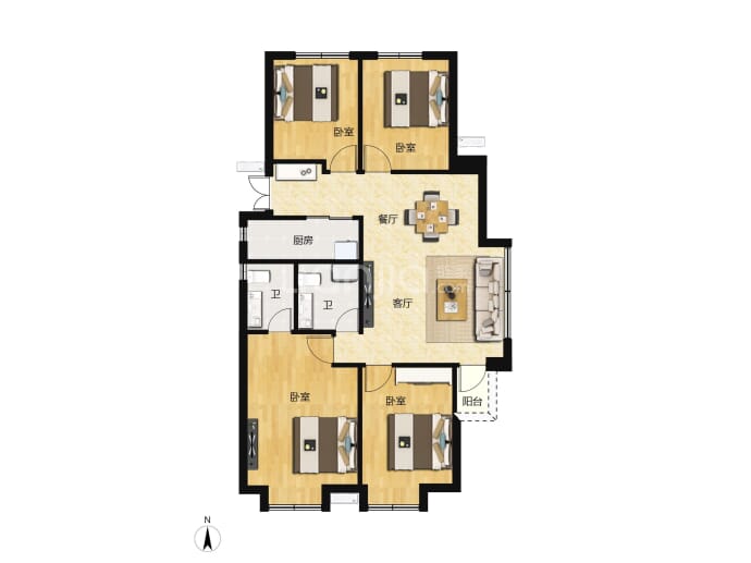 蓝宝湖畔晓风--建面 139m²