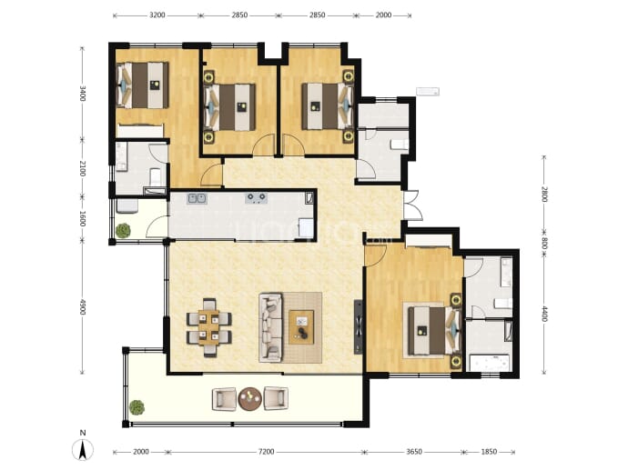 人居九林语凌云阁--建面 166m²