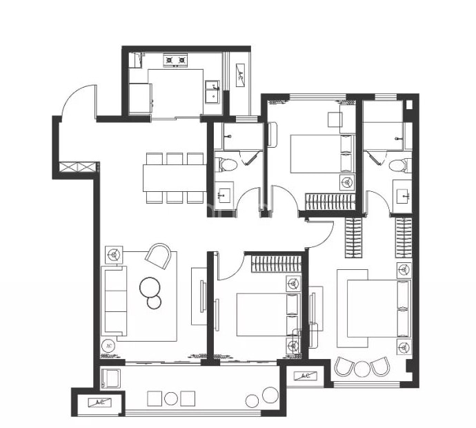 万科美的·翡翠云台--建面 123m²