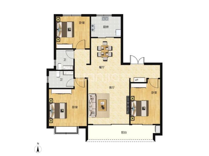 鑫琦新城--建面 133m²