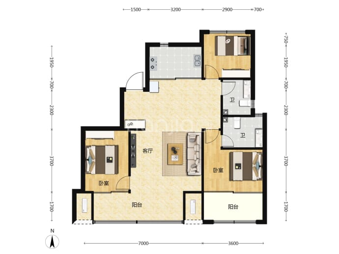 富丽华--建面 128.35m²