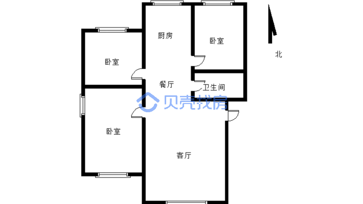 独立三室 明厅 精装修 看房提前联系 楼层好-户型图